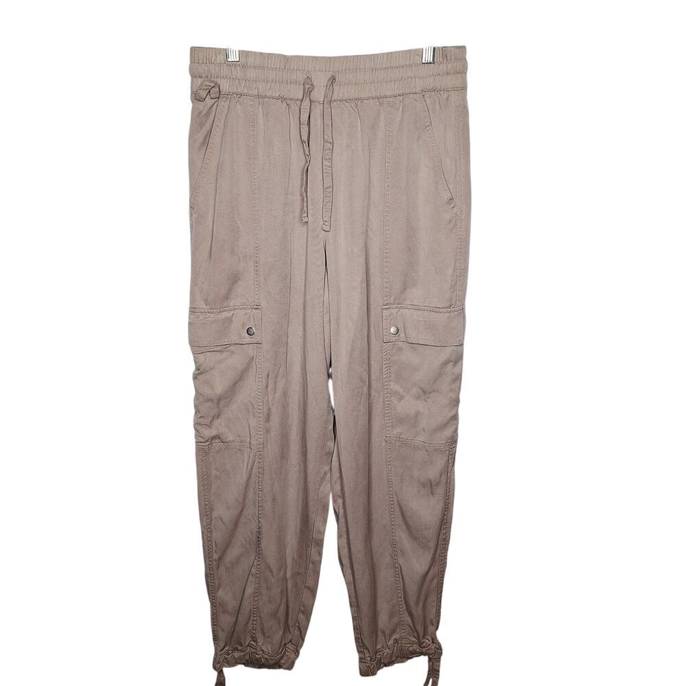 Athleta Celestial High-Rise Utility Cargo Pants Taupe Medium Parachute Tencel